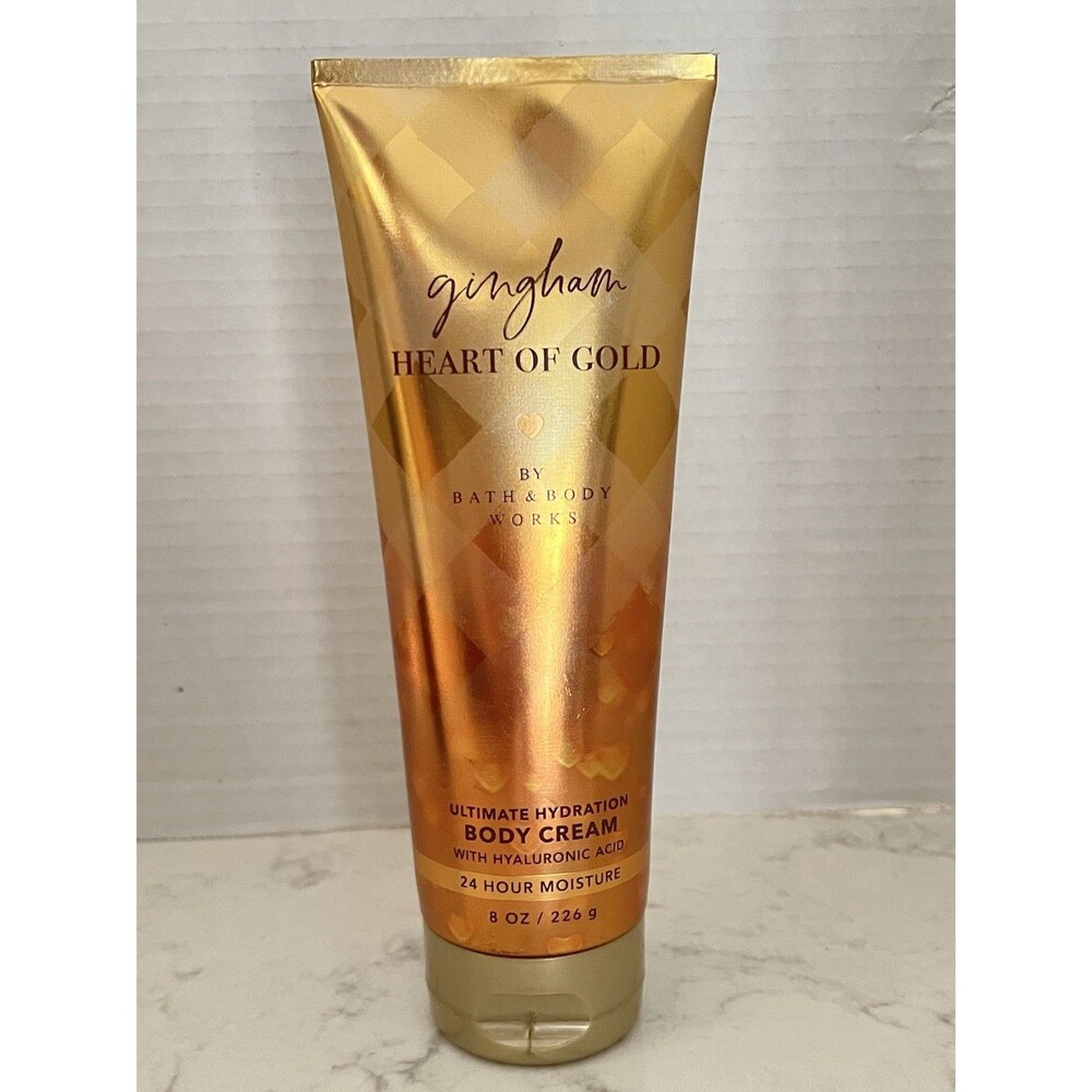 Bath & Body Works Gingham Heart of Gold Body Cream 8 oz Discontinued Retired